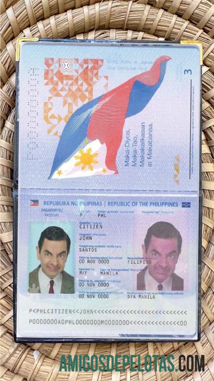 Foto do passaporte das Filipinas modelo